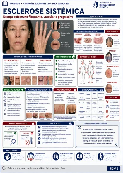 Ficha visual de dermatologia sobre esclerose sistêmica